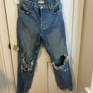 Free People Ripped Blue Denim Jeans
